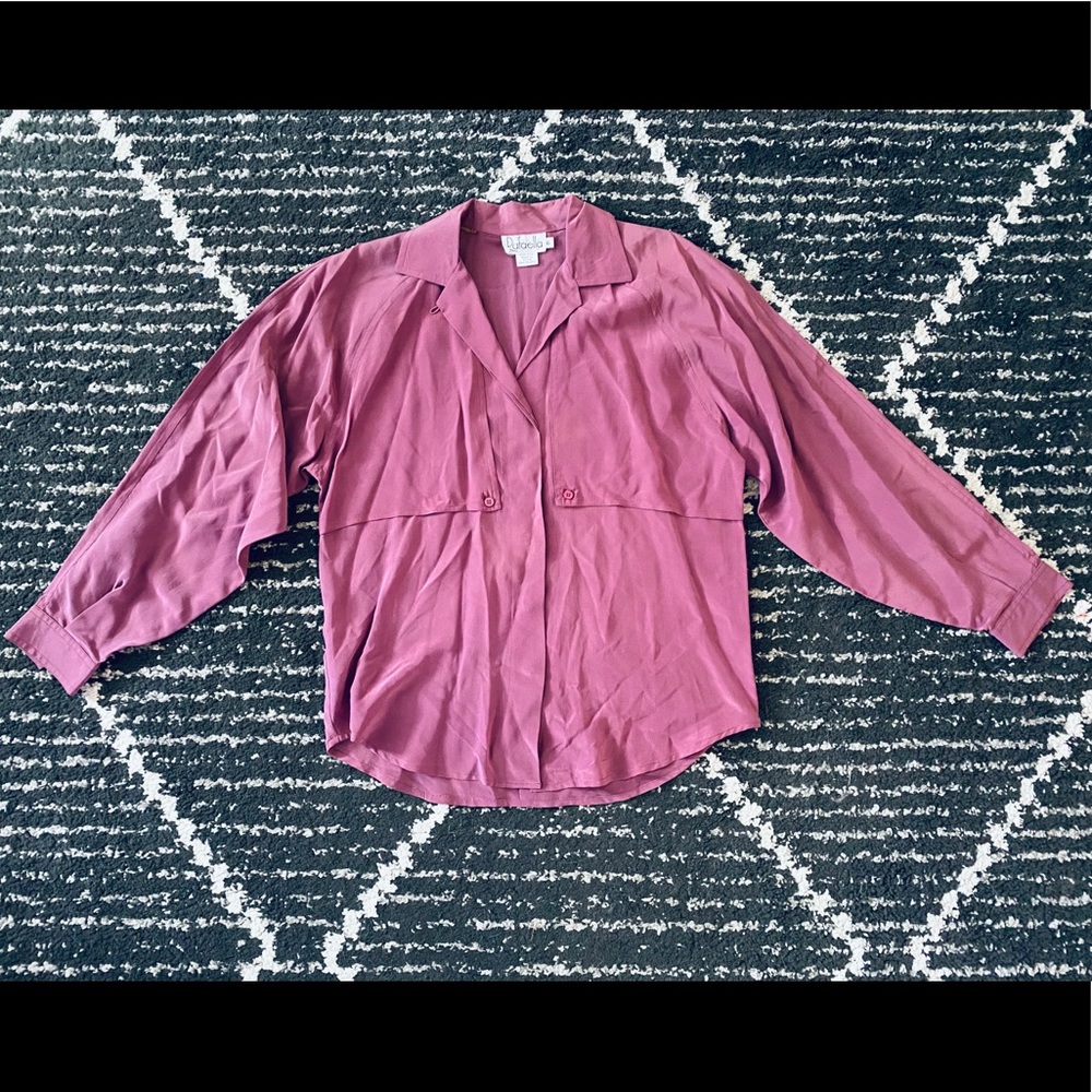 Vintage mauve silk blouse